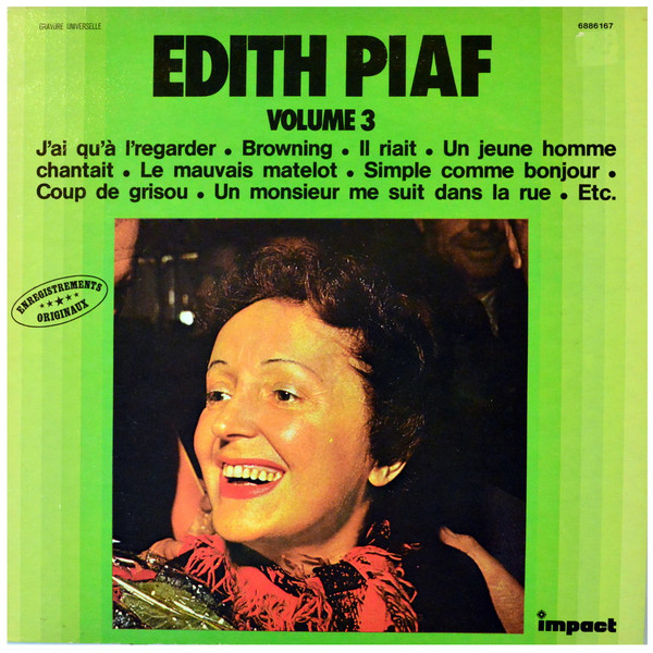 Edith Piaf ‎– Edith Piaf Volume 3